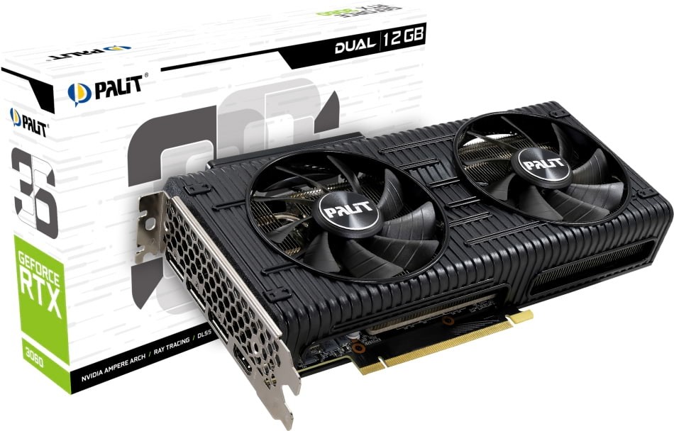 Palit GeForce RTX 3060 Dual NE63060019K9-190AD 12GB GDDR6 192-bit PCI-E 4.0 Desktop Graphics Card
