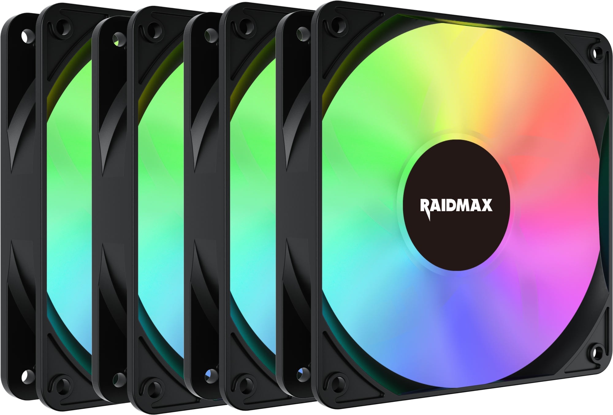 Raidmax NV-X120FBDC4 X-AIR 4IN1 ARGB 120mm 1200 RPM Black Case Fan - 4-Pack