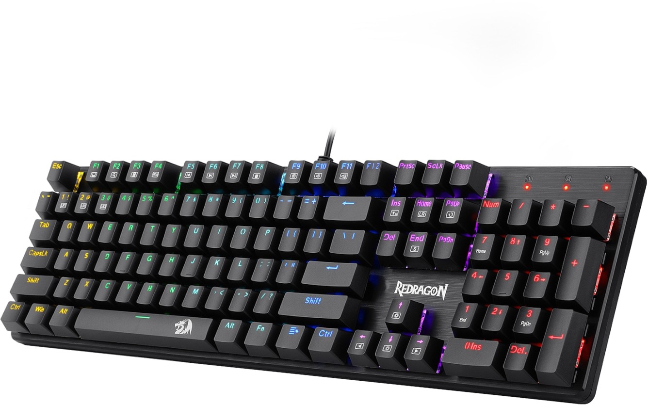 Redragon K671 104-Key Full-Size RGB Red Hot-Swap Switch Black Wired Mechanical Gaming Keyboard
