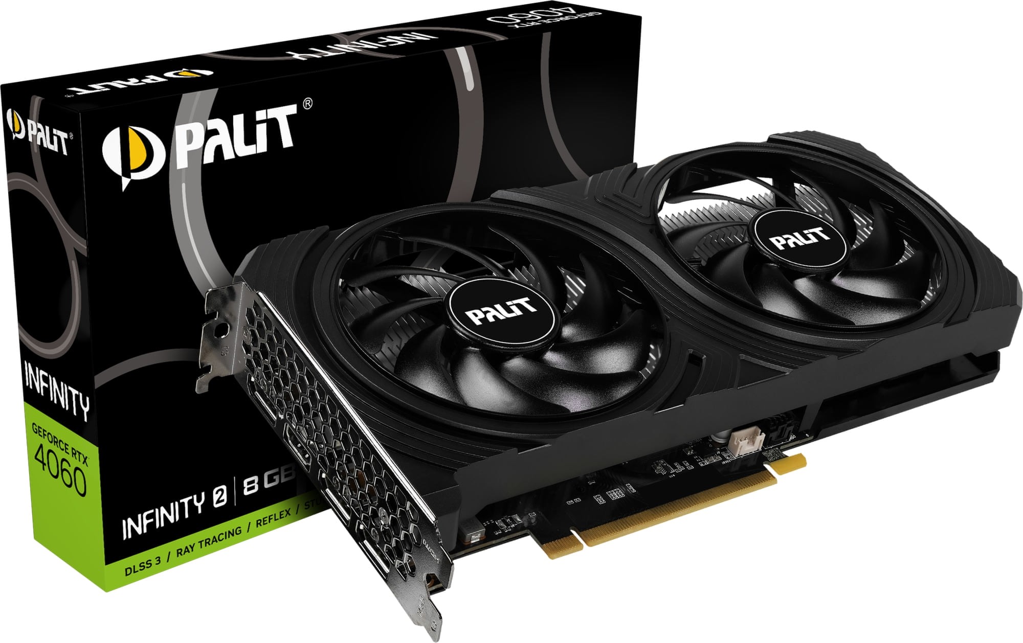 Palit GeForce RTX 4060 Infinity 2 NE64060019P1-1070L 8GB GDDR6 128-Bit PCIe 4.0 Desktop Graphics Card