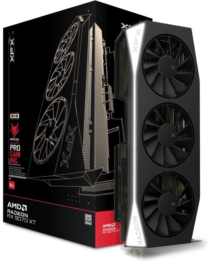 XFX Radeon RX 9070 XT Mercury RX-97TMERCB9 16GB GDDR6 256-Bit PCIe 5.0 Desktop Graphics Card