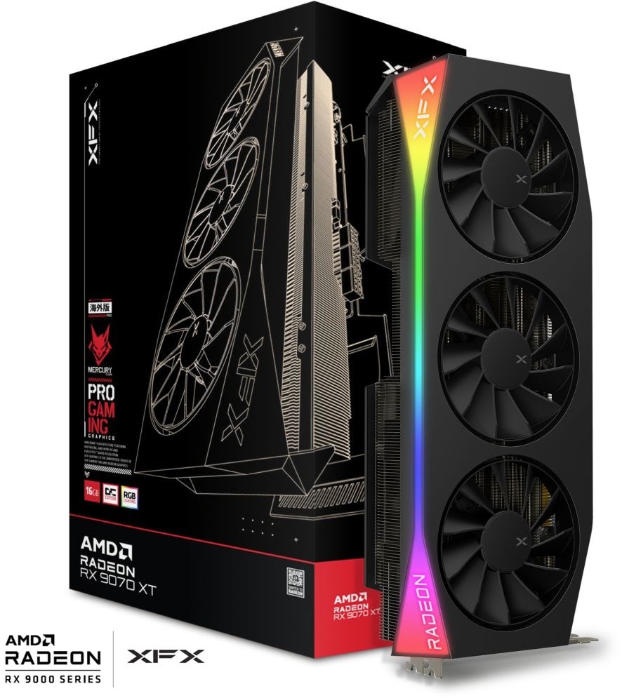 XFX Radeon RX 9070 XT Mercury OC Gaming Edition RX-97TRGBBB9 16GB GDDR6 256-bit PCI-E 5.0 Desktop Graphics Card