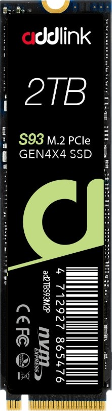 Addlink AD2TBS93M2P S93 2TB PCIe 4.0 x4 NVMe M.2 2280 Solid State Drive