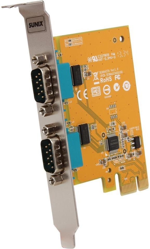 Sunix SER6437A 2 Port Serial RS-232 PCI-E Expansion Card