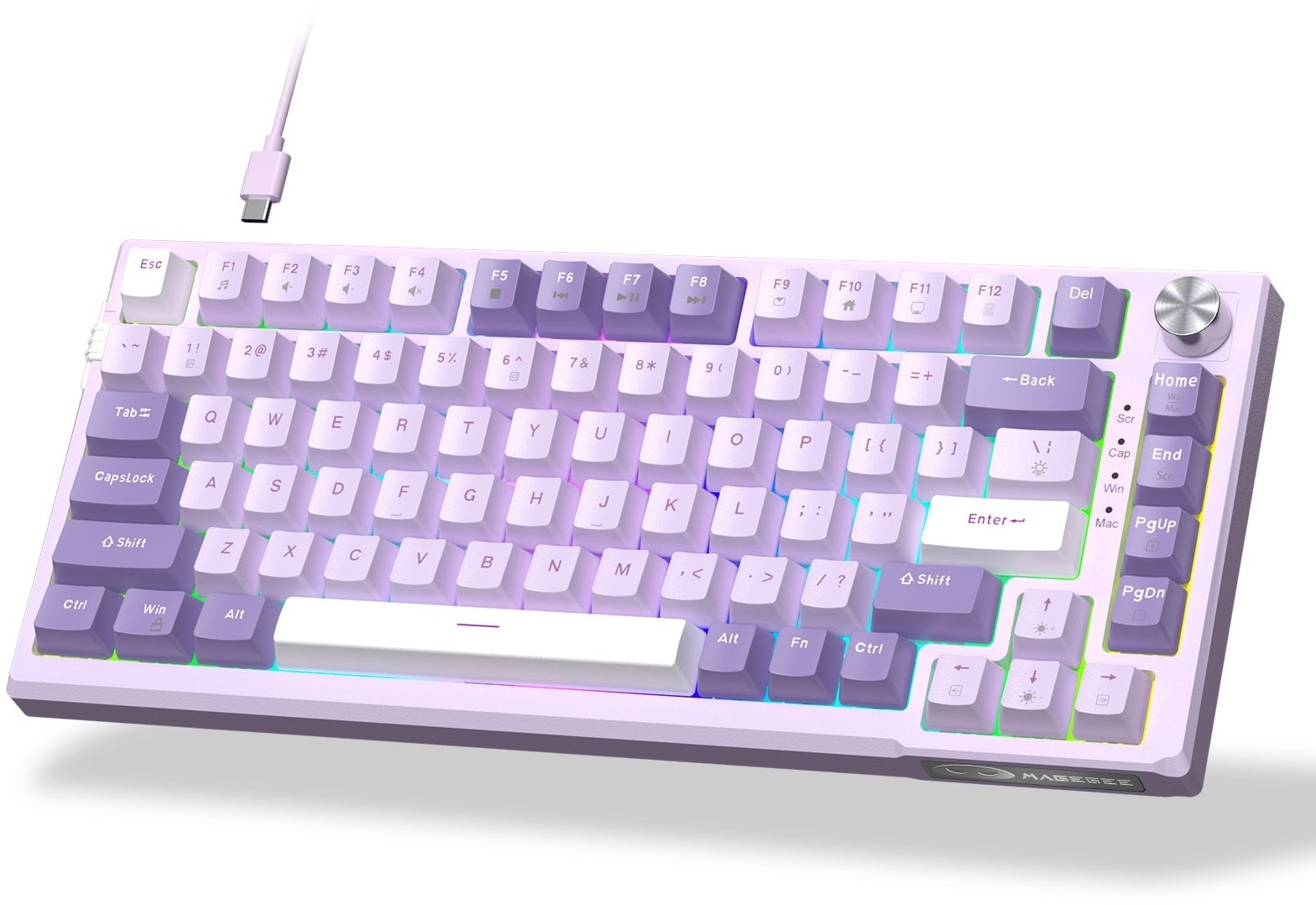 MageGee SKY81-GASKET-VI-VS SKY81 Gasket Violet Switch Violet 75% Wired Mechanical Gaming Keyboard