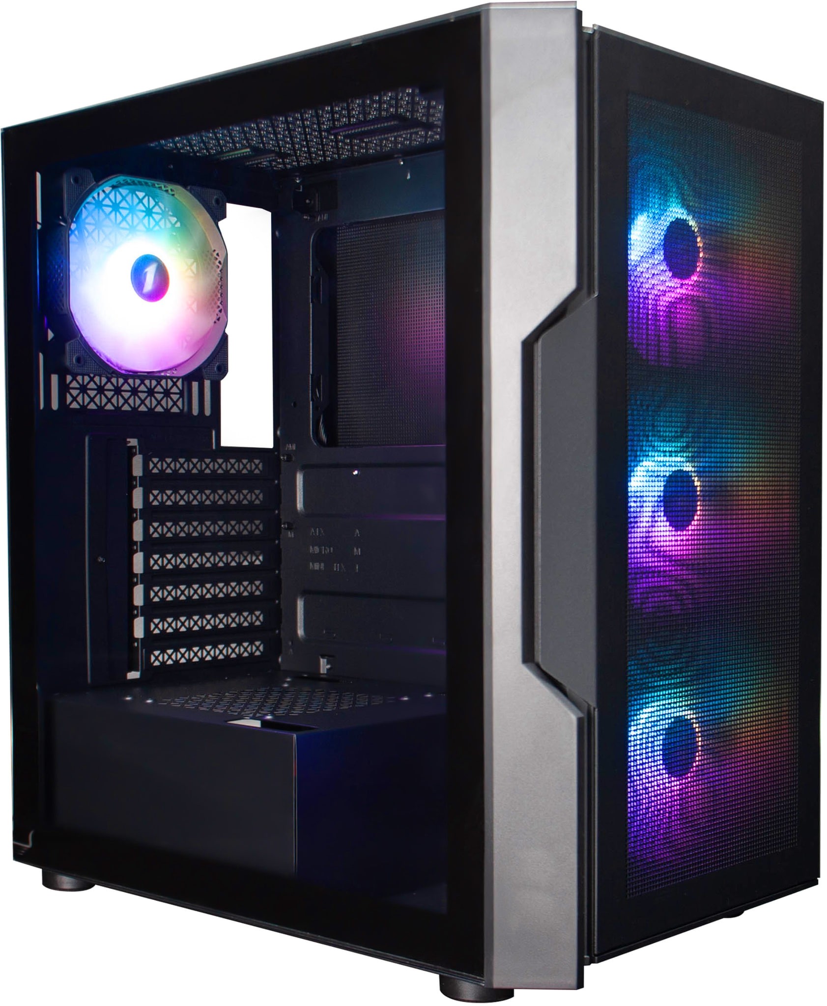 1STPLAYER T7-P-BK-4F7 T7-P ARGB Tempered Glass Black Steel ATX Mid Tower Desktop Chassis