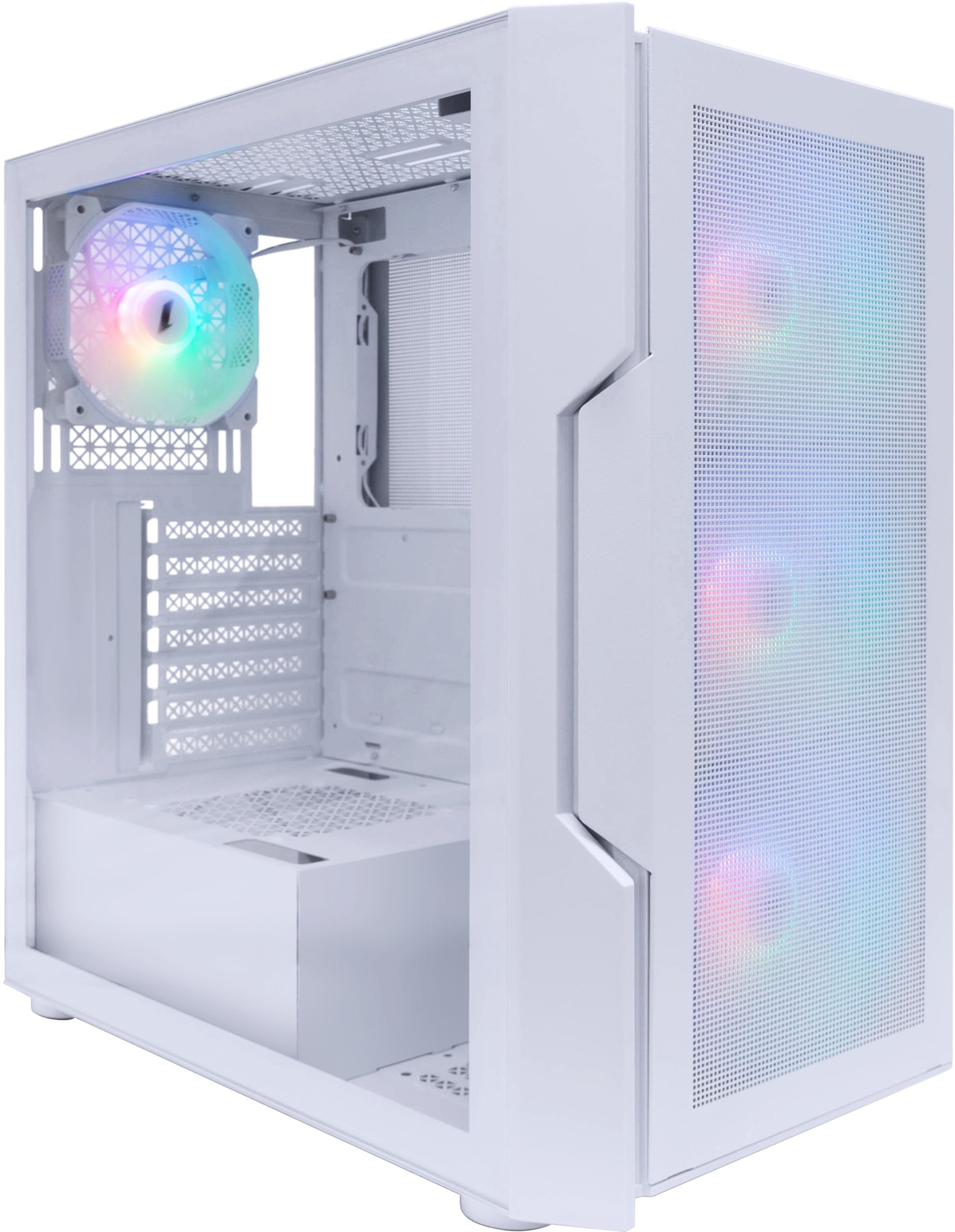 1STPLAYER T7-P-WH-4F7-W T7-P ARGB Tempered Glass White Steel ATX Mid Tower Desktop Chassis