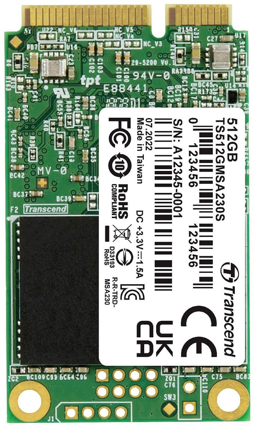 Transcend TS512GMSA230S 230S 512GB SATA 6Gb/s mSATA Solid State Drive