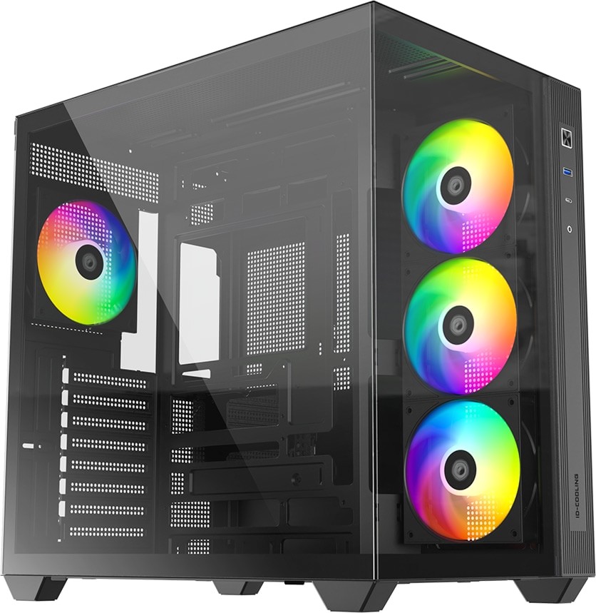 ID-Cooling VIEW 510 ARGB Tempered Glass Steel Mesh Black ATX Mid-Tower Desktop Chassis