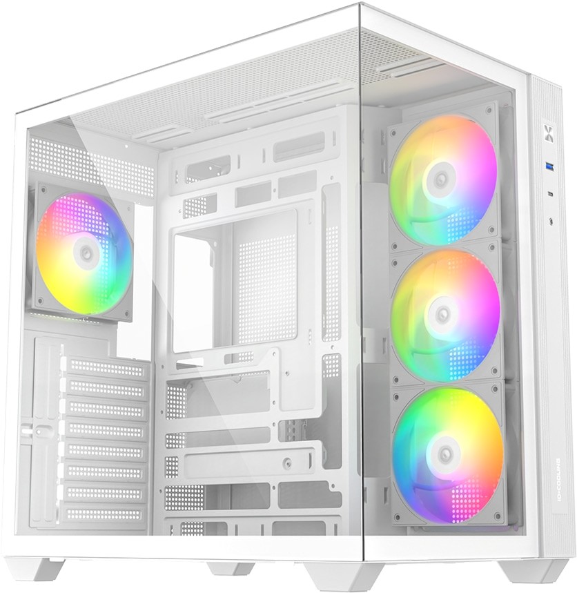 ID-Cooling VIEW 510 ARGB WH Tempered Glass Steel Mesh White ATX Mid-Tower Desktop Chassis