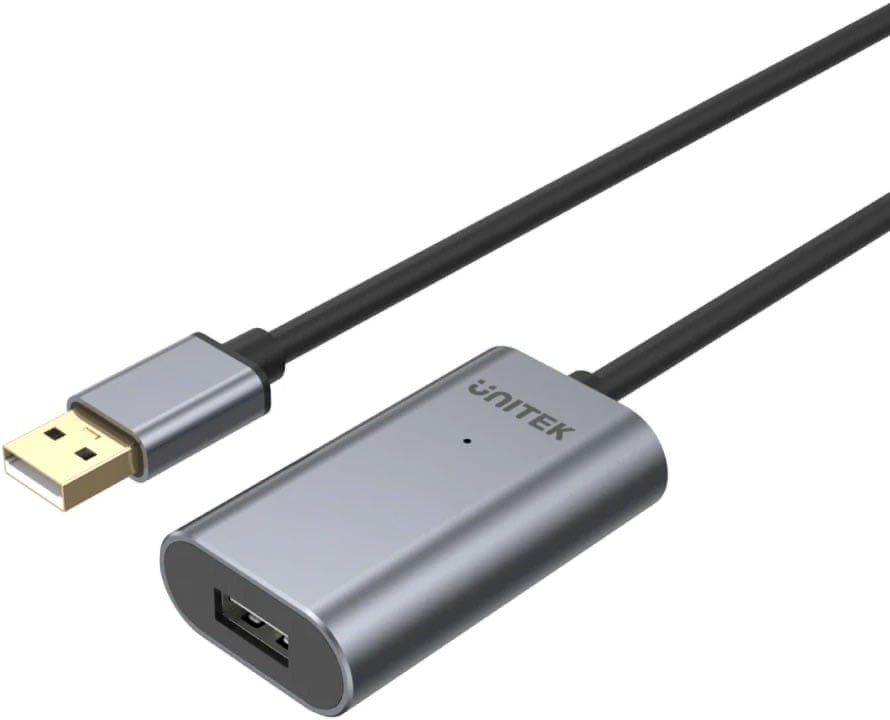 UNITEK Y-272 10 Metre USB 2.0 Active Male-to-Female Space Grey Extension Cable