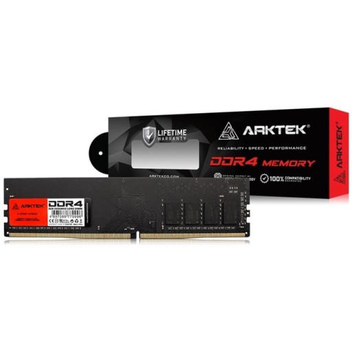 Arktek AKD4S8P2666 8GB (1x8GB) DDR4-2666MHz CL19 1.2V Black Desktop Memory