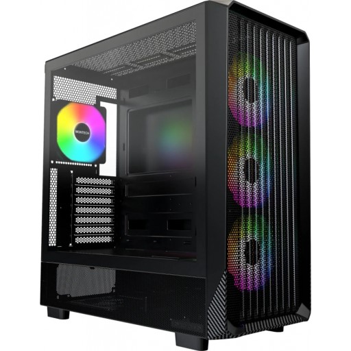 Montech X5 RGB Tempered Glass Black ATX Mid Tower Desktop Chassis